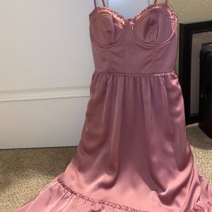 Abercrombie & Fitch Corset Silk Midi Dress